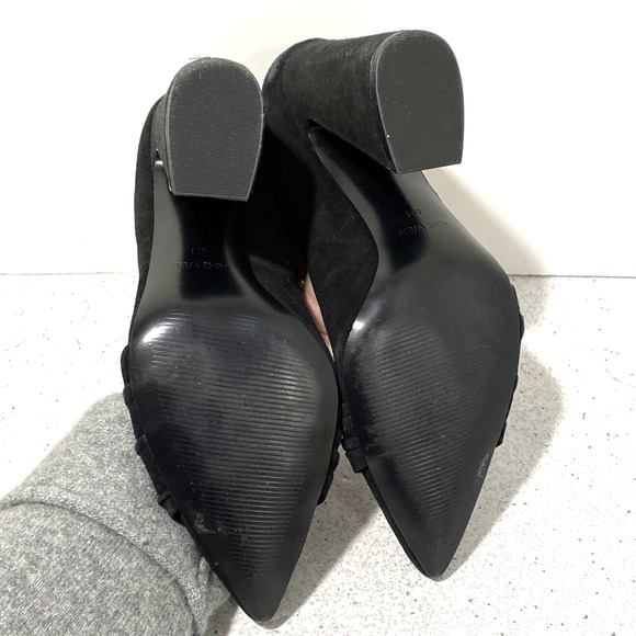 Nine West Holliman black suede pumps US 8M dressy career high heel shoes dressy - Picture 10 of 10